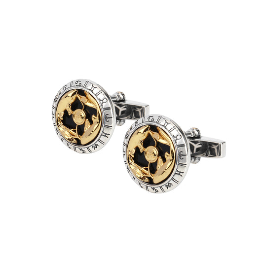 Astrology Pisces twelve constellations series 925 silver cufflinks MM2221S