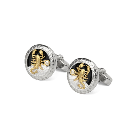 Astrology Scorpio twelve constellations series 925 silver cufflinks MM2308S