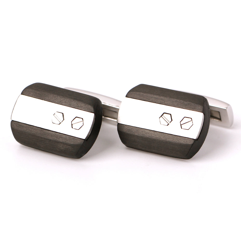 Ebony Series Steel Cufflinks - Models E01, E02, E03. Elevate Your Style!