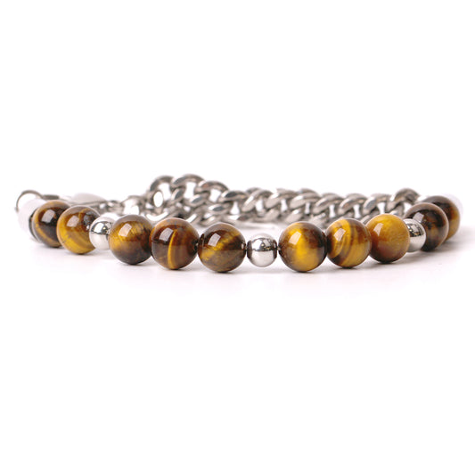 Tiger's Eye with Titanium Steel Bracelet