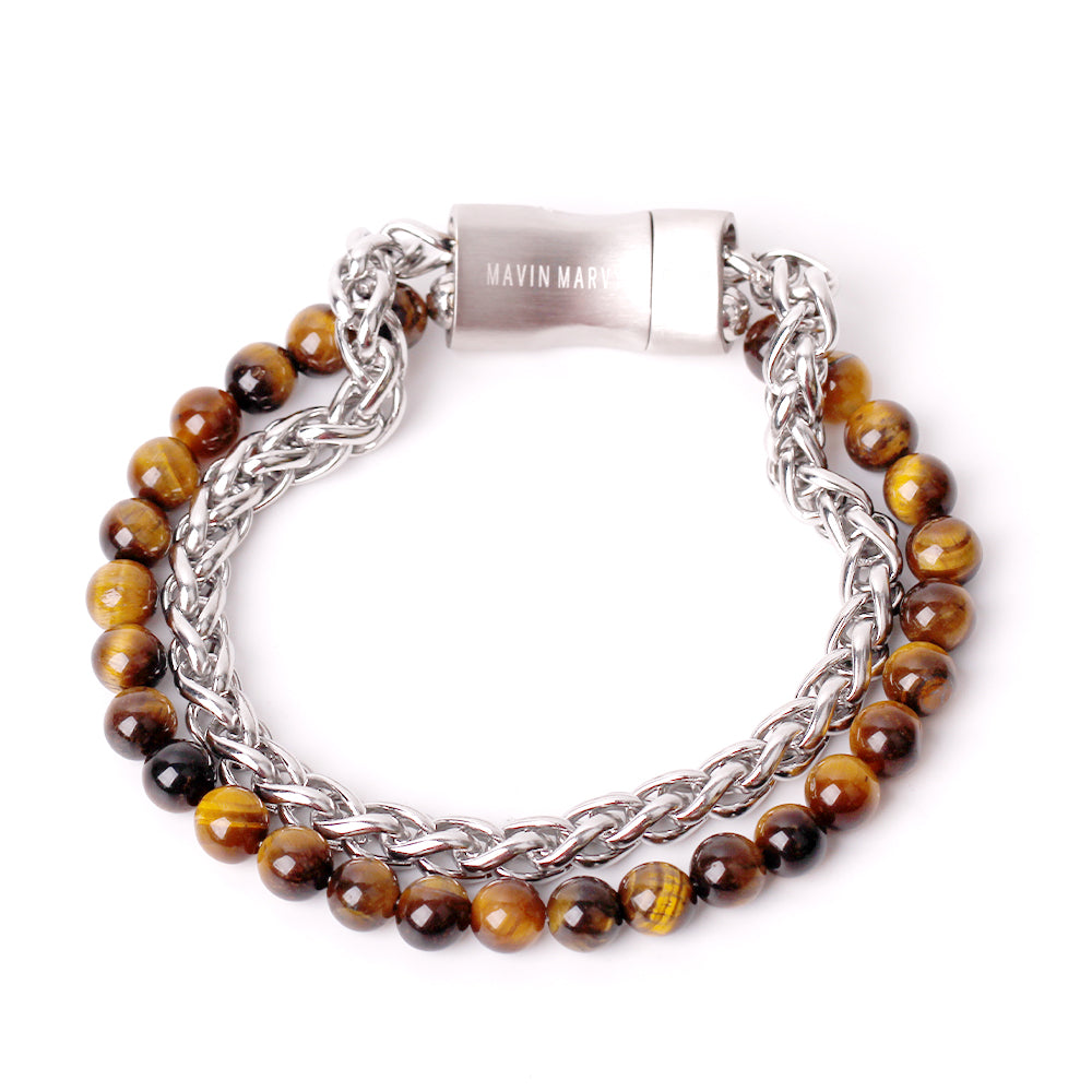 Tiger's Eye with Titanium Steel Bracelet