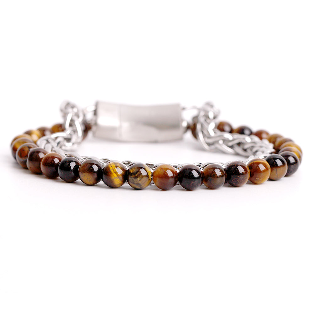 Tiger's Eye with Titanium Steel Bracelet